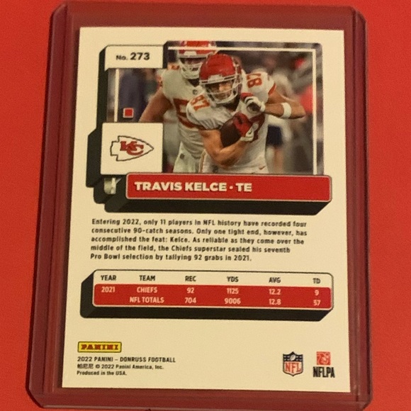 Travis Kelce #273 2022 Panini Donruss Football Trading Card - Picture 2 of 2